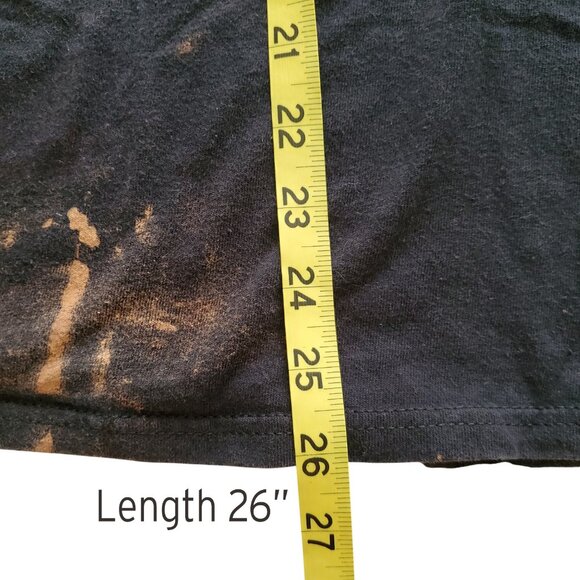 NIRVANA 100% Cotton Black - Yellow Smiley face Trashed Bleached No Holes Size L - Picture 9 of 12